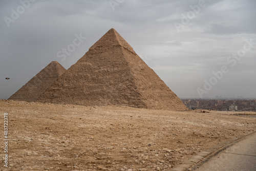 Pyramid of Khafre  also read as Khafra  Khefren  or of Chephren is the second-tallest and second-largest of the Ancient Egyptian Pyramids of Giza and the tomb of pharaoh Khafre  Chefren 