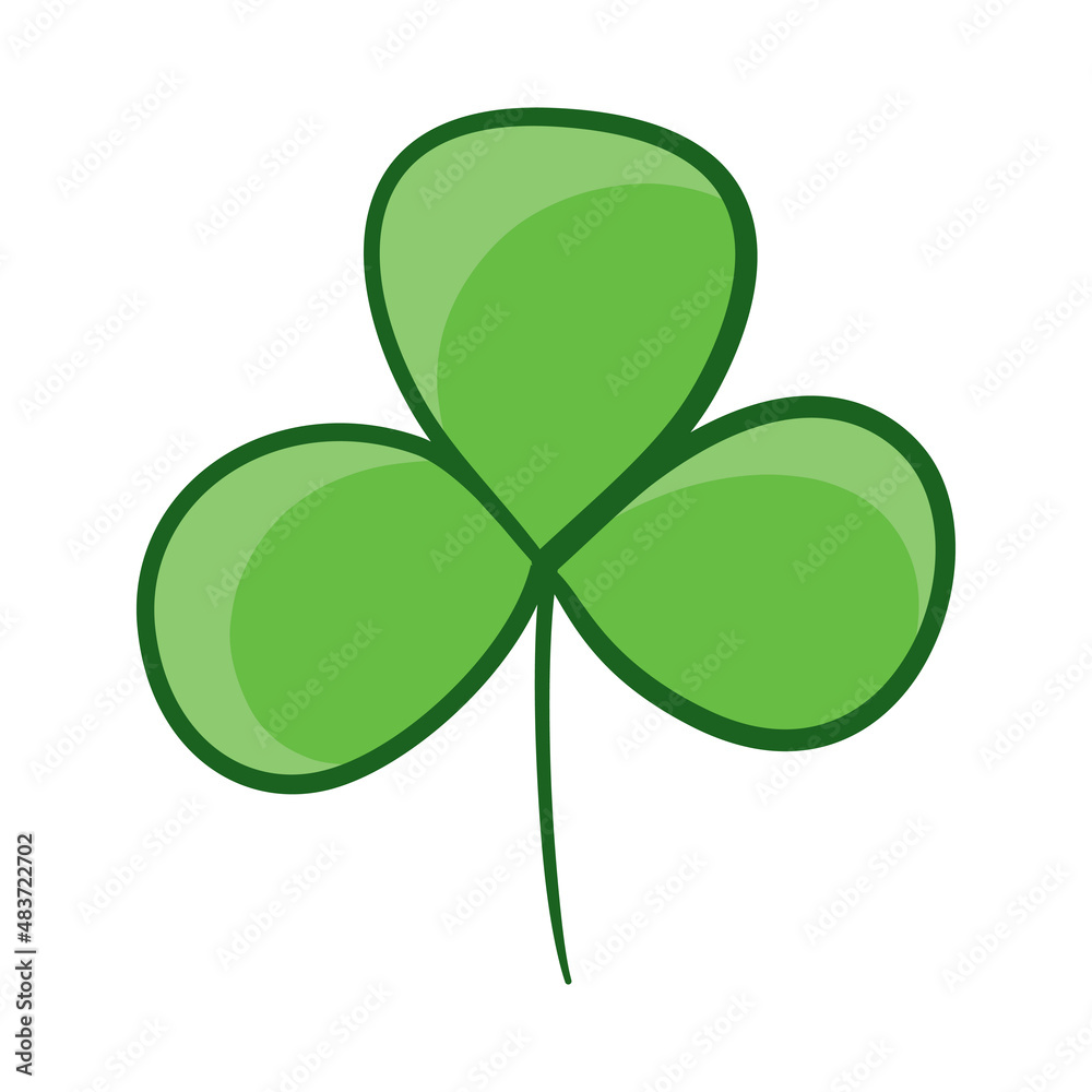 Vector flat style illustration of St. Patrick's day green lucky clover leaf Vector flat style illustration of St. Patrick's day green lucky clover leaf