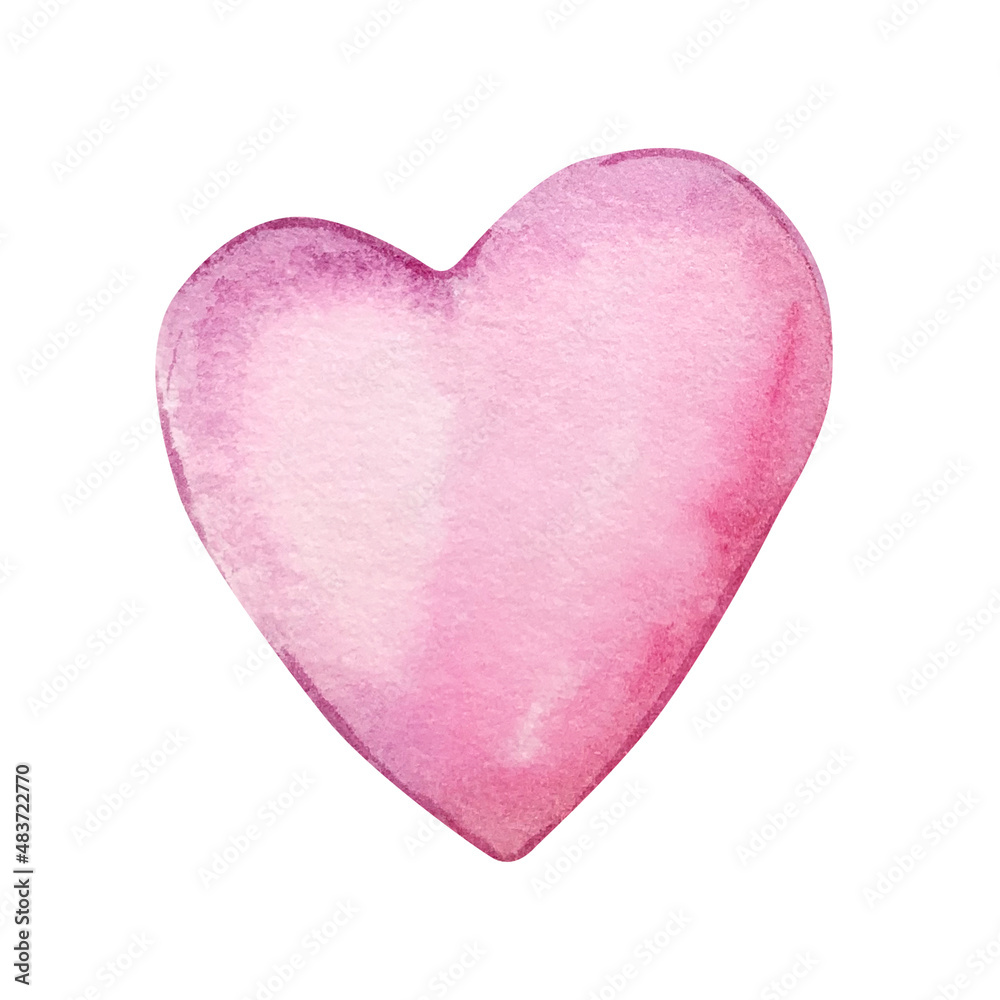 Watercolor purple pink heart