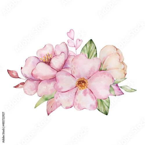 bouquet of delicate pink flowers © SvetaArt