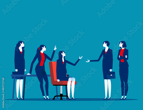 Business colleagues team arguing having dispute in office. Business conflict and teamwork problem