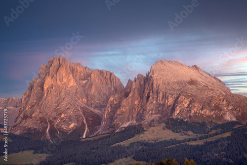 Dolomiten, Berge im Abendrot