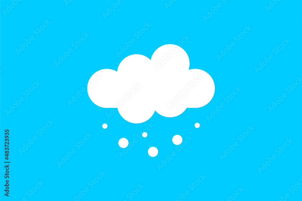 Snowy cloud at winter vector icon. Snow weather symbol Snowy cloud at winter vector icon. Snow weather symbol