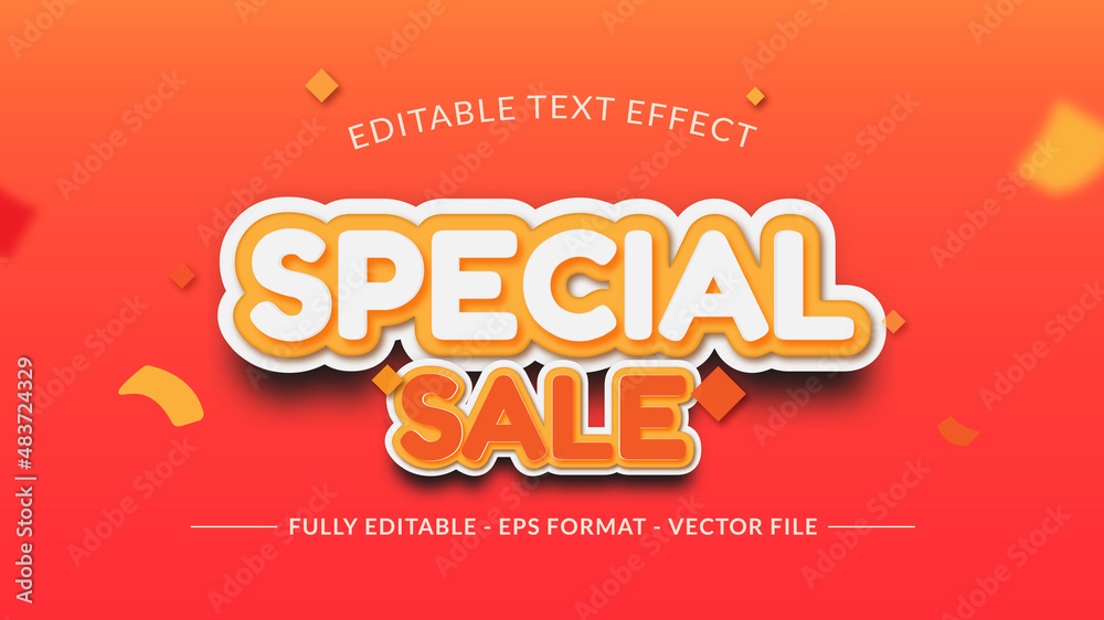 Special Sale Text Effect with Falling Confetti Special Sale Text Effect with Falling Confetti