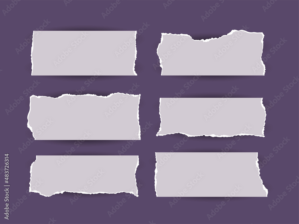 Set of Torn paper pieces design background Set of Torn paper pieces design background