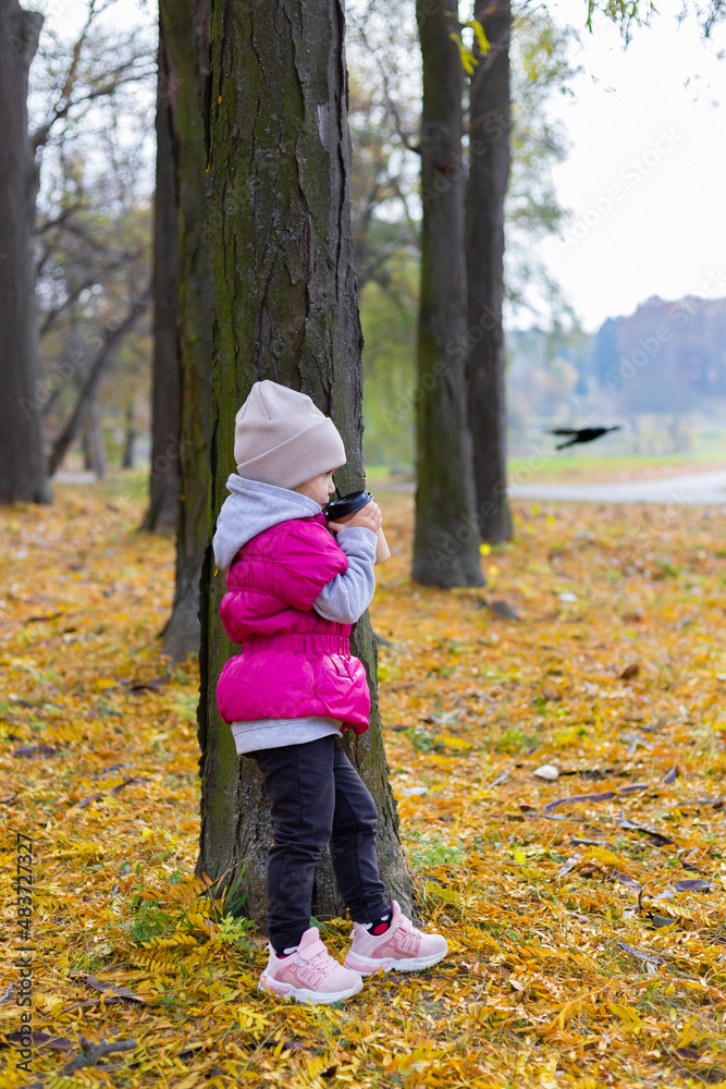 Happy little girl in the park. Autumn season. Happy little girl in the park. Autumn season.