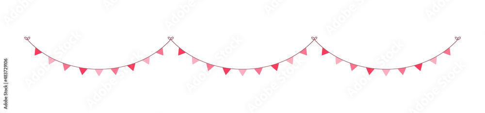 Valentine's Day heart banner bunting clipart vector illustration