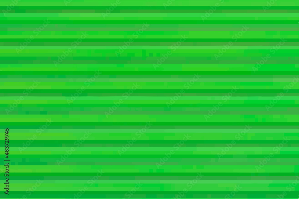 Artistic background of green squares connected horizontally. Geometric