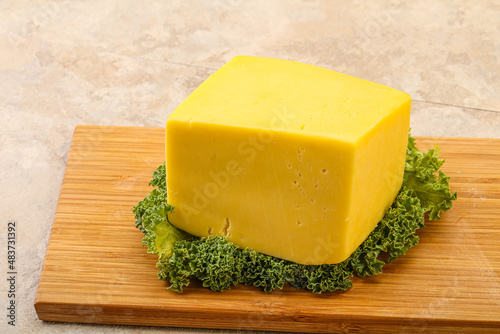 Yellow tilsiter cheese dairy product photo