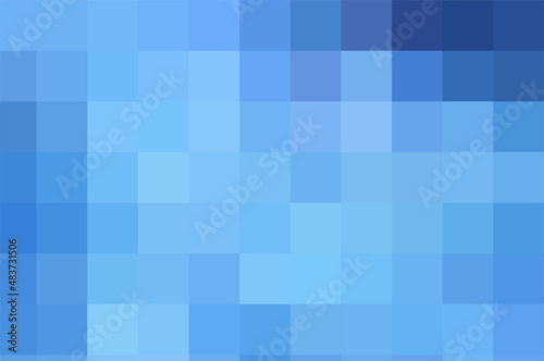 Blue background from squares. Geometric texture from blue tones squares. Abstract pattern of square pixels. Backdrop of mosaic squares for branding, calendar, multicolor card, banner, cover