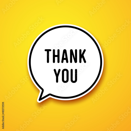 Thank you speech bubble illustration