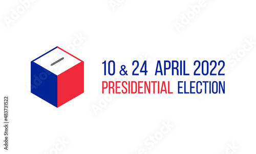 french presidential election 2022, vector banner or social media post template