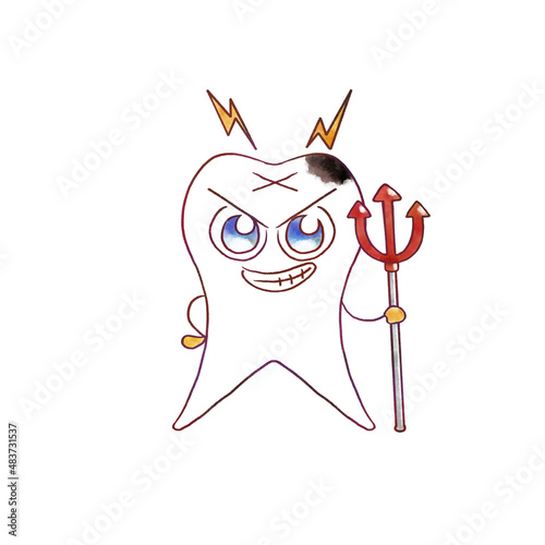 可愛い虫歯のキャラクター
