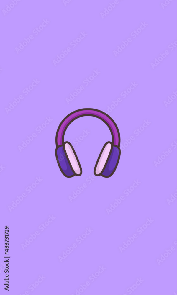 illustration of a purple headphone