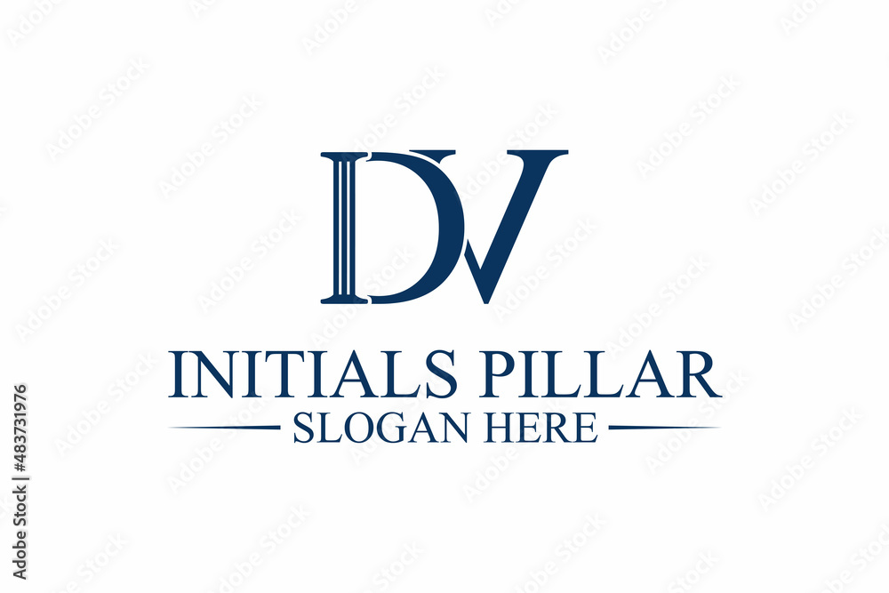 legal pillar logo, initial letter d/v. premium vector legal pillar logo, initial letter d/v. premium vector