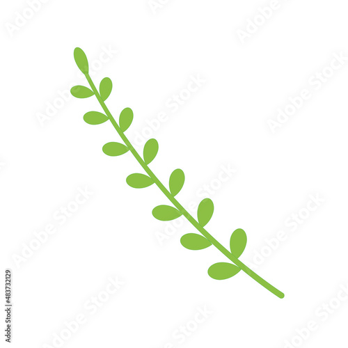 Green plant branch icon isolated vector illustration.