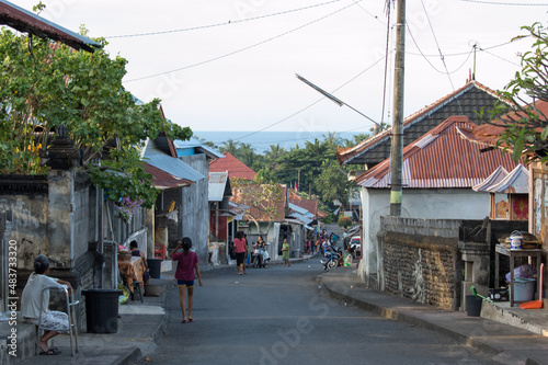 Tejakula village in Bali, market street, Indonesia