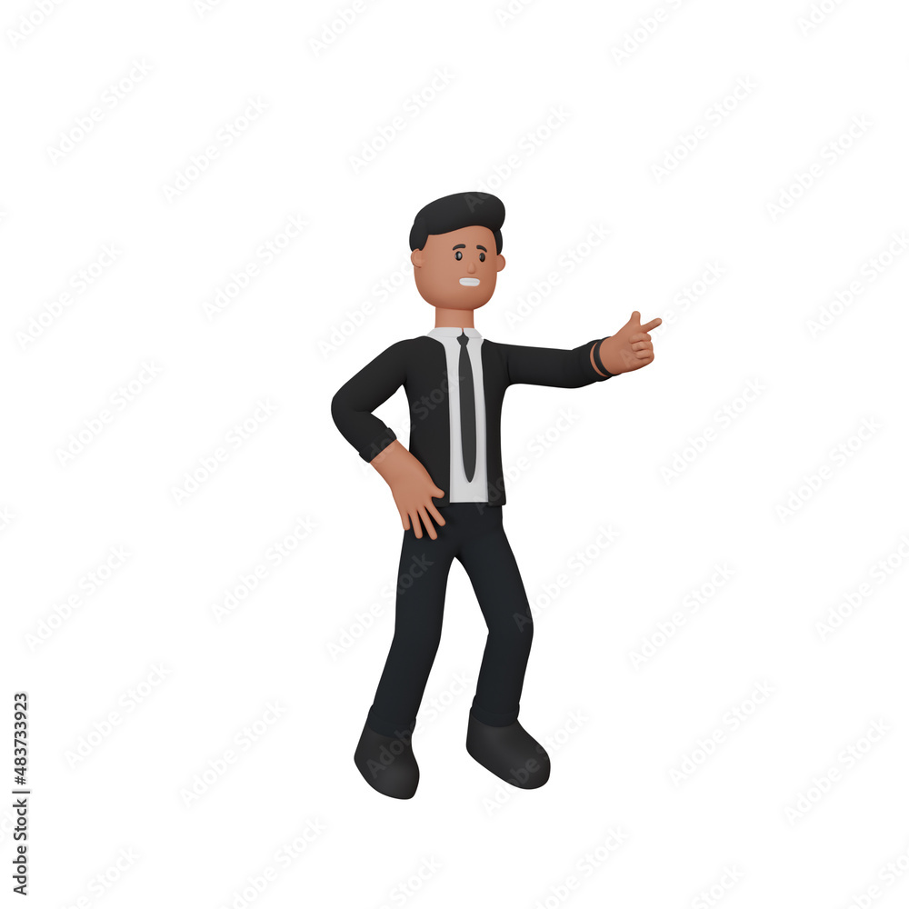 3d rendering businessman pointing to empty space 3d rendering businessman pointing to empty space