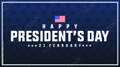 happy president's day modern creative banner, sign, design concept, social media post, template with blue and red color on an american abstract background 