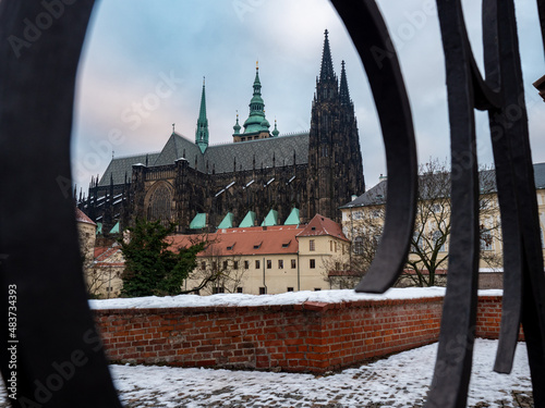 Framed Prague Castle and Saint Vitus Cathedral, Czech Republic