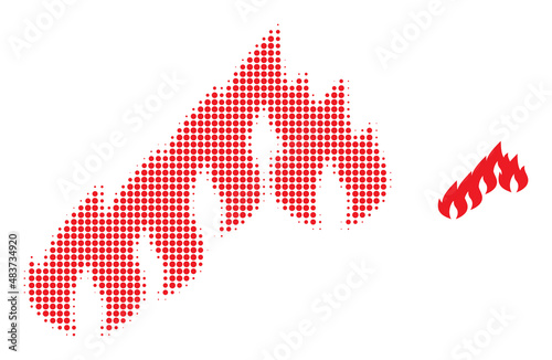 Firewall halftone dotted vector. Firewall vector icon mosaic is made from halftone pattern which contains circle pixels.