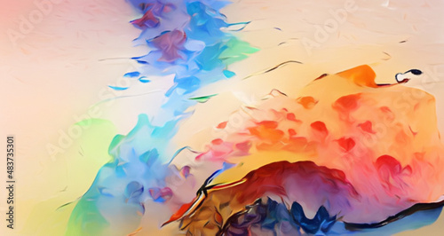 Abstract art painting. Graphic design colorful artwork, bright colors wallpap...