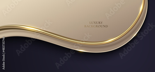 Elegant modern luxury template design white and brown wave shape