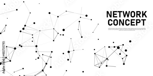 Network connection structure. Concept of hi tech and future. Communication and web concept. Big data visualization. Vector illustration.