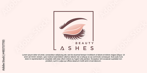 Photo Minimalist Beauty lashes logo design with modern concept Premium vektor part 1