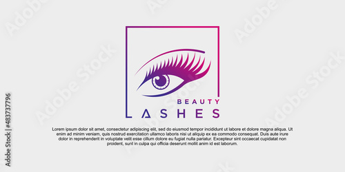 Minimalist Beauty lashes logo design with modern concept Premium vektor part 2