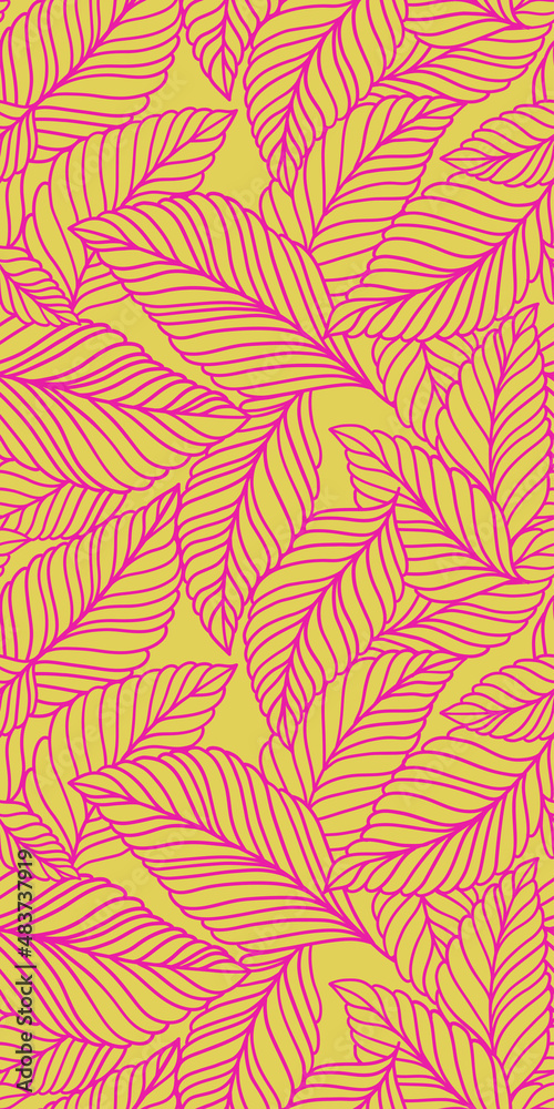 Elegant seamless pattern with delicate leaves. Vector Hand drawn floral background. Elegant seamless pattern with delicate leaves. Vector Hand drawn floral background.