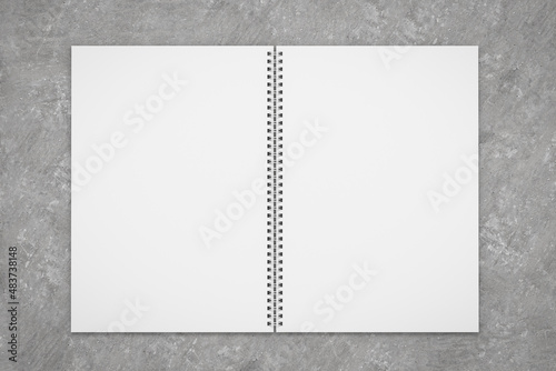 blank open book. spiral notebook binder for booklet design. Calendar template. 3d render