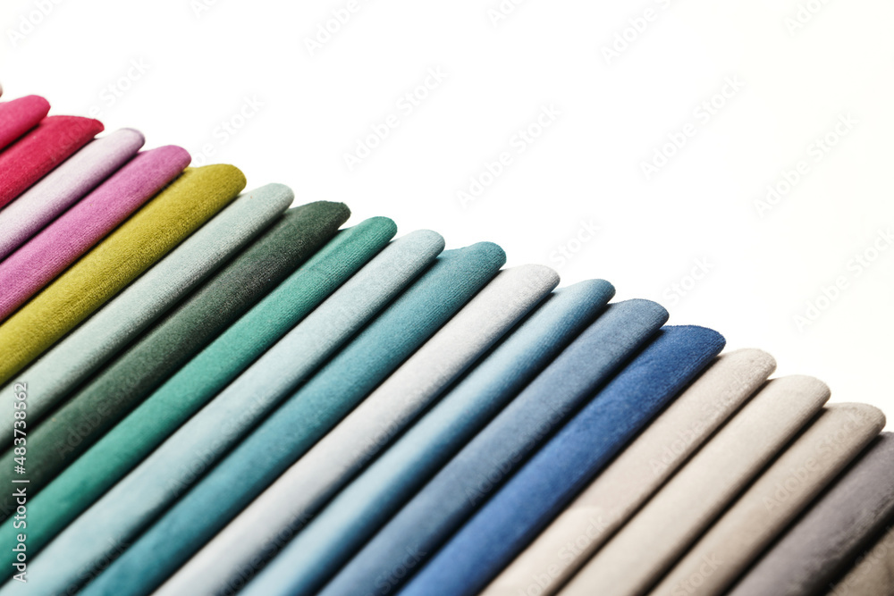 Obraz premium Colorful fabric samples. Fabric texture background