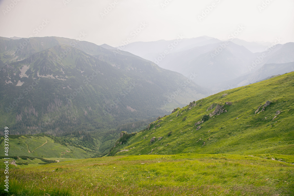 scenic mountain view in Poland Tatry.