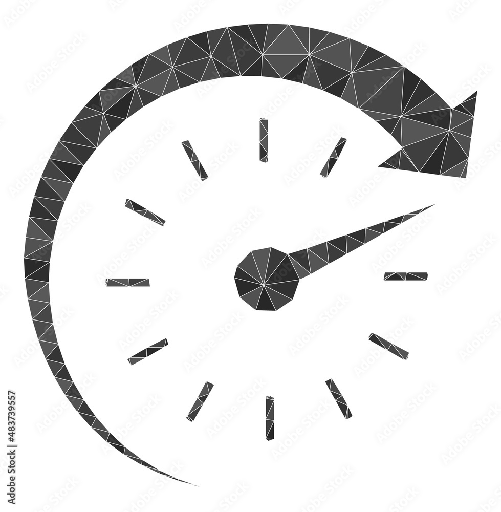 LowPoly triangulated time forward symbol illustration. Vector time