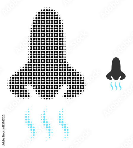 Snuff halftone dotted icon. Snuff vector icon mosaic is composed of halftone array which contains circle points.