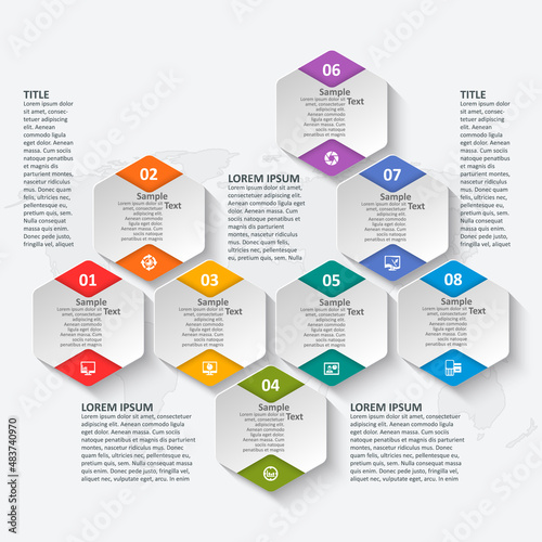 Abstract 3D Paper Infographics. Business template .Vector illustration