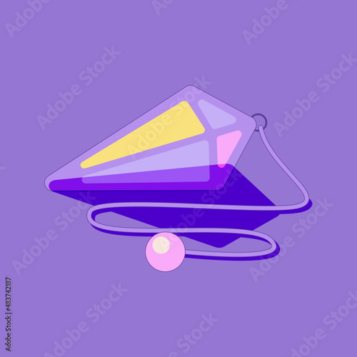 Vector cartoon illustration of crystal pendulum