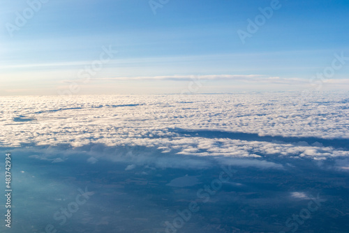 Arial view of clouds from aeroplane