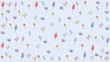 cute flower and leaf drawing background, spring flower pattern background, perfect for wallpaper, backdrop, postcard, and background