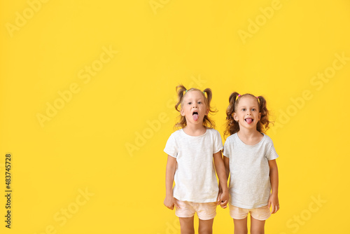 Cute little girls in t-shir...