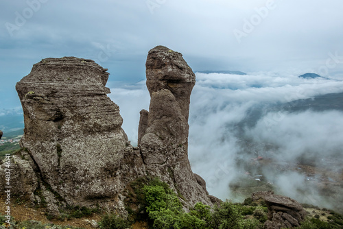 Aerial view of the Demerdzhi mountain range and the ghost valley in Crimea.