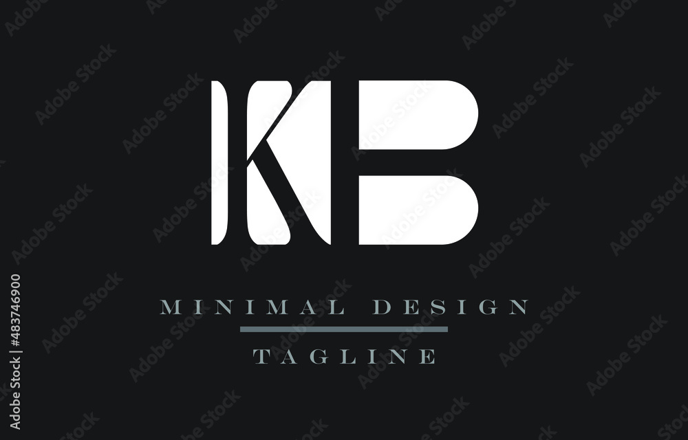KB or BK Illustration Vector Art Minimal Design