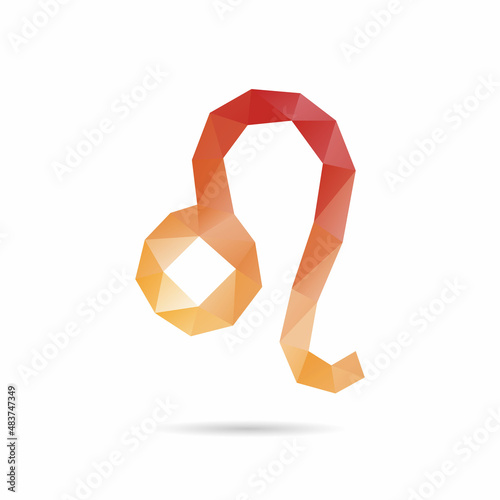 Abstract Zodiac sign. Geometric triangle design. Leo. Vector illustration
