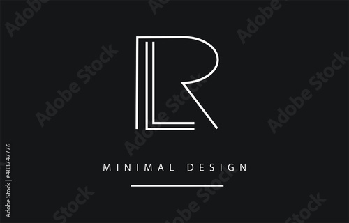 LR or RL Logo Minimal Design Vector Art