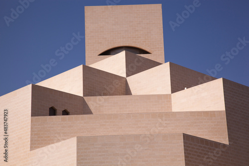 Doha,Qatar - December 23,2018 : View on he Museum of Islamic art on a sunny day.