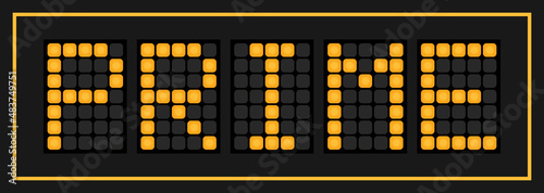 Orange color led in word prime on black background