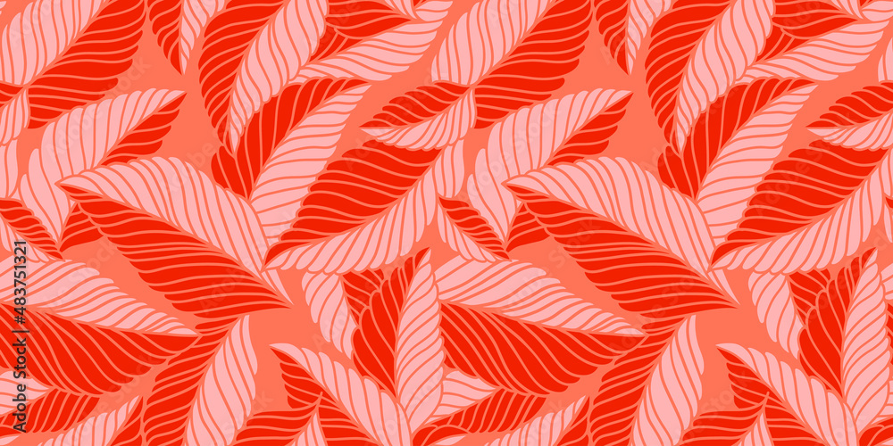 Elegant seamless pattern with delicate leaves. Vector Hand drawn floral background. Elegant seamless pattern with delicate leaves. Vector Hand drawn floral background.