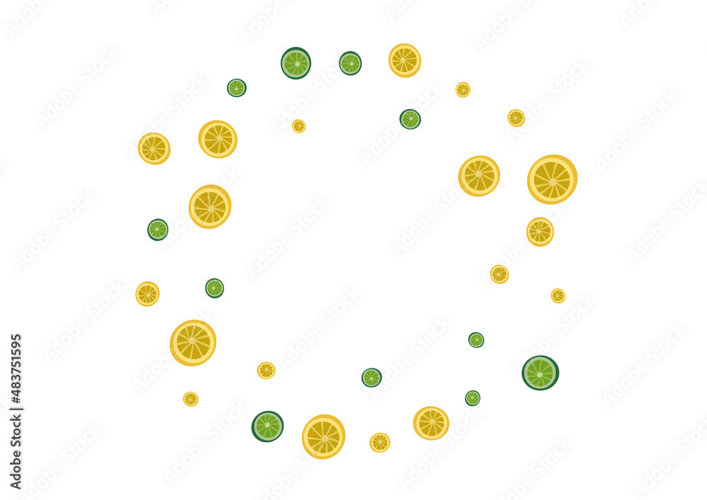 Green Fruit Background White Vector. Lime Mojito Pattern. Juicy Funny Lemon. Bright Vitamin Decoration.