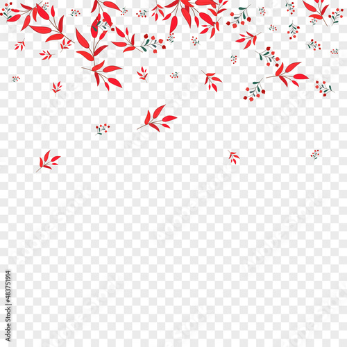 Green Leaf Background Transparent Vector. Foliage Realistic Set. Red Leaves. Burgundy Herb Decor. Backdrop Illustration.